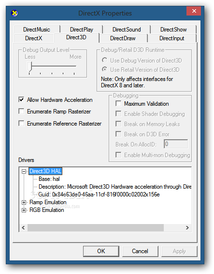 directx control panel download windows 10
